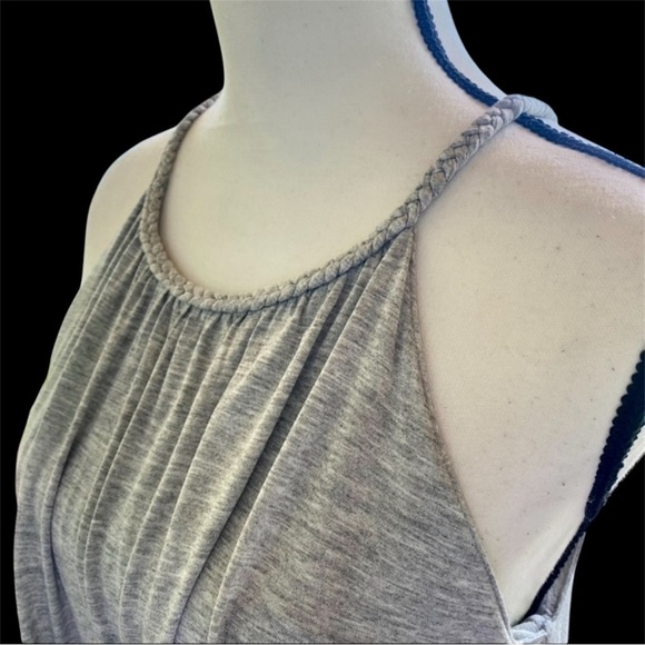 Calypso St. Barth grey dress flowing layers with a braided neckline NWOT SZ M - Picture 2 of 4